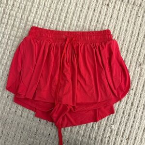 Women's Red Athletic Shorts